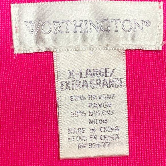 Worthington Rayon/Nylon Blend Stretchy Pink Dressy Tank Top Size XL - Picture 4 of 6